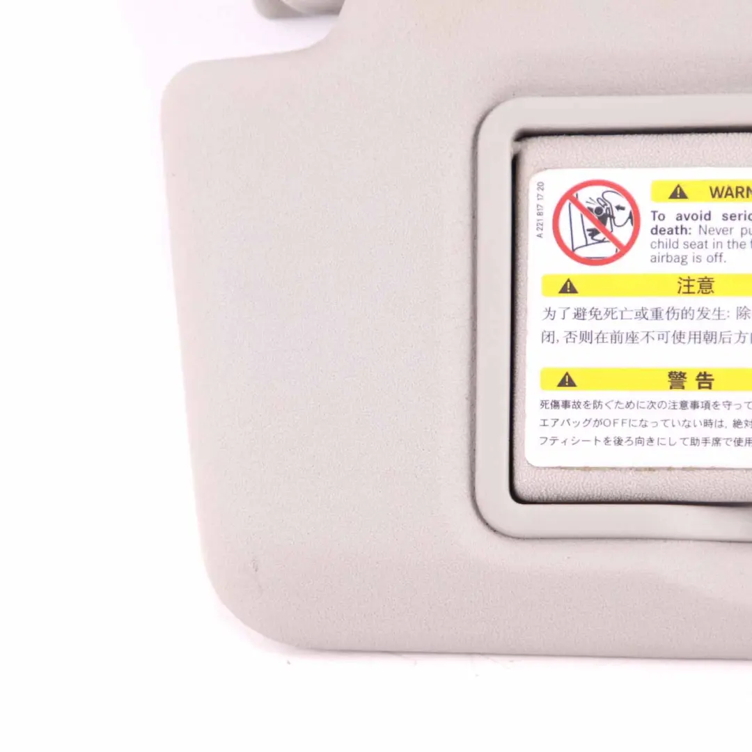 Mercedes CL203 Sun Visor Cover Left N/S Trim Panel Covering Grey - SKU A2038100910-2 - Part number A2038100910