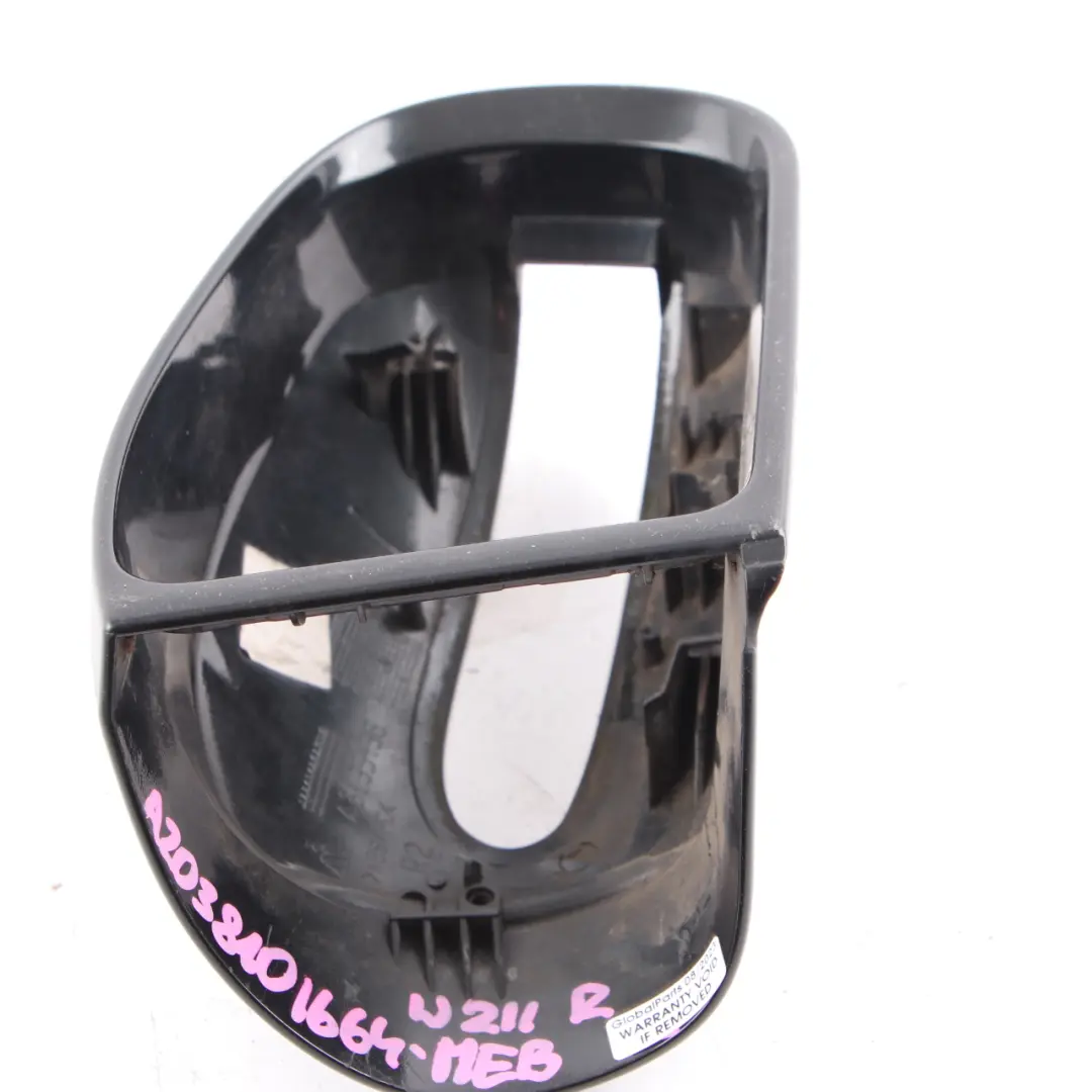 Wing Mirror Cover Door Right O/S Housing Melanite Black - 185 to Mercedes W211 with Part number A2038101664 Mercedes W211 Wing Mirror Cover Door Right O/S Housing Melanite Black - 185 - SKU A2038101664-MEB - Part number A2038101664