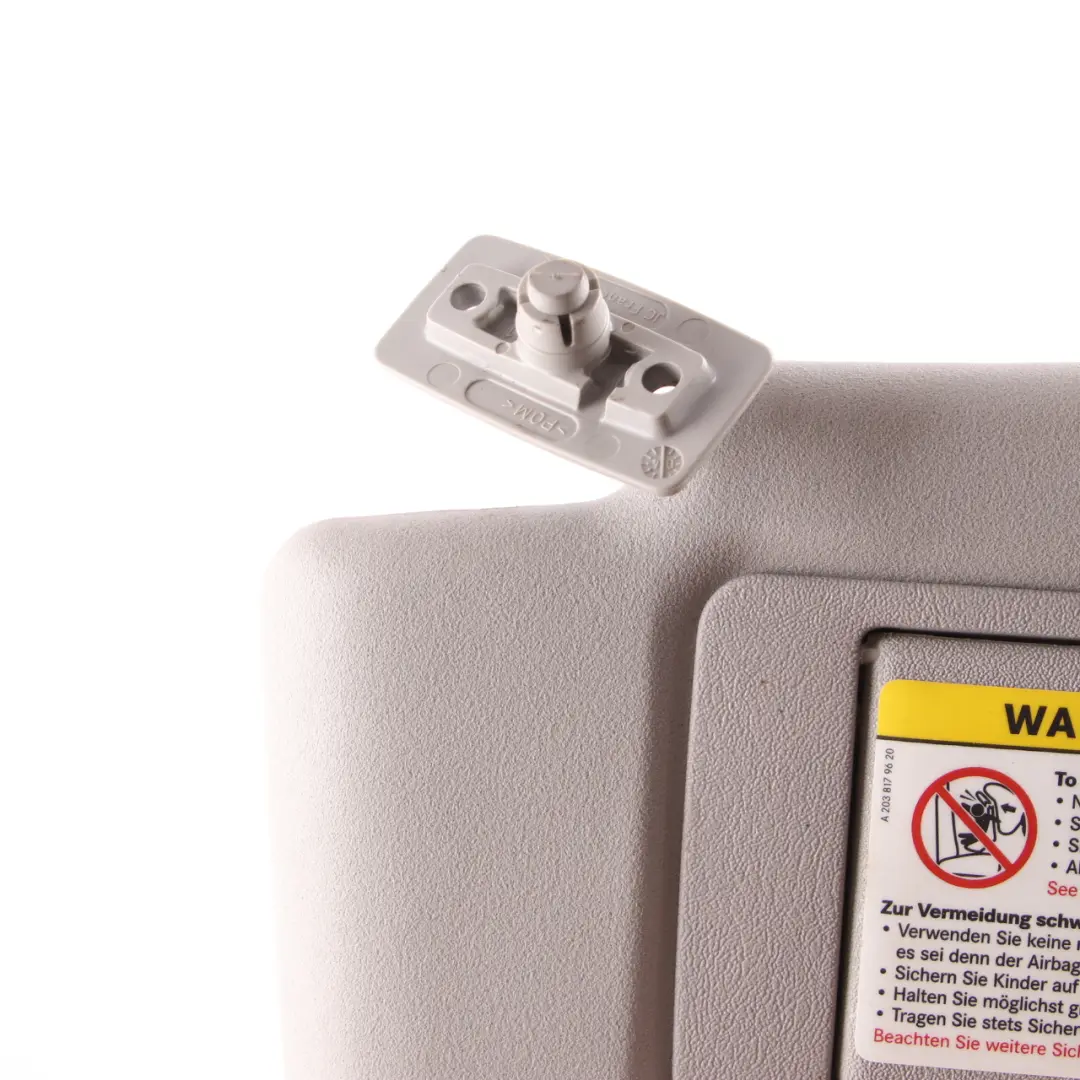 Mercedes W203 Sun Visor Cover Left N/S Sunvisor Panel Grey - SKU A2038102110-2 - Part number A2038102110