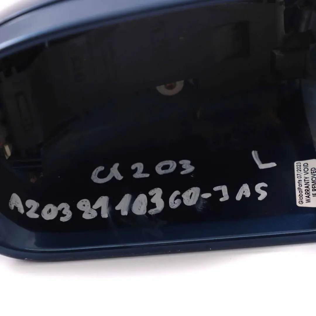 Wing Mirror Cover Mercedes W203 Left N/S Cap Casing Trim Jaspisblau Blue 345 to with Part number A2038110360 Wing Mirror Cover Mercedes W203 Left N/S Cap Casing Trim Jaspisblau Blue 345 - SKU A2038110360-JAS - Part number A2038110360