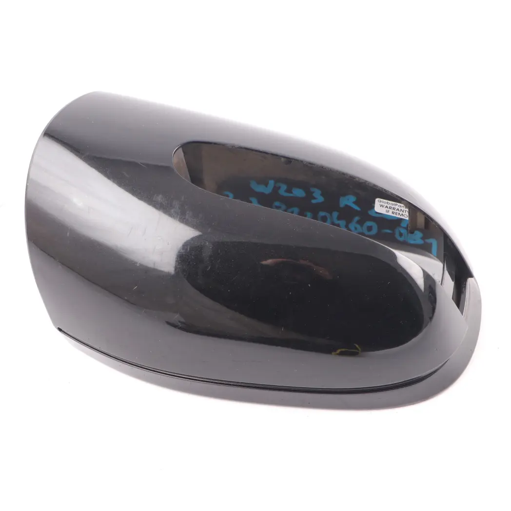 Mercedes W203 Wing Espejo Cubierta Carcasa Derecha Negro Obsidiana - 197 - SKU A2038110460-OB - Número de pieza A2038110460