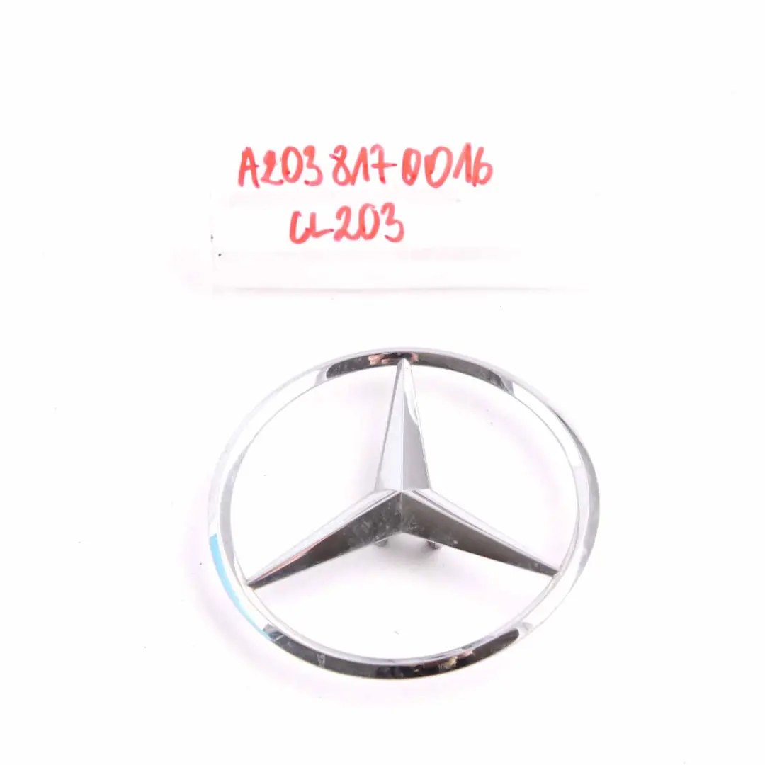 Mercedes C203 Trunk Emblem Rear Lid Tailgate Star Logo Badge - SKU A2038170016 - Part number A2038170016
