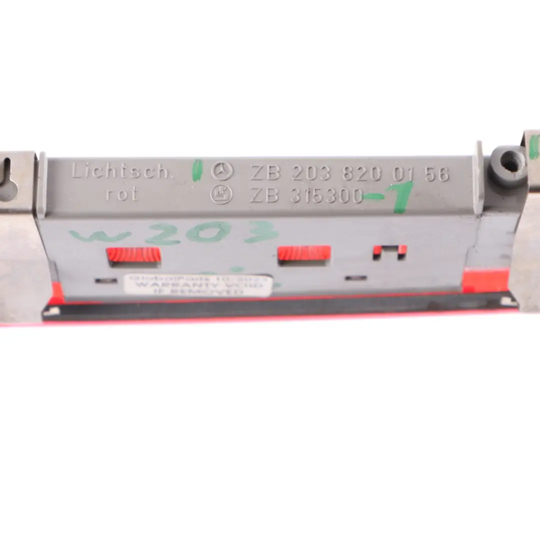 Additional Third Brake Light Stop Lamp to Mercedes W203 Rear with Part number A2038200156 Mercedes W203 Rear Additional Third Brake Light Stop Lamp - SKU A2038200156-1 - Part number A2038200156