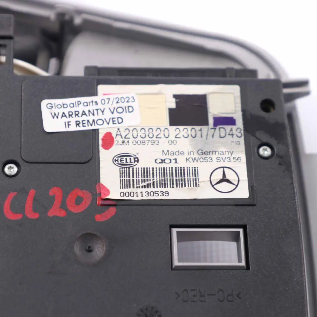 Mercedes W203 CL203 Innenraum Dach Leselampe Steuerung Grau - SKU A2038202301 - Teilenummer A2038202301