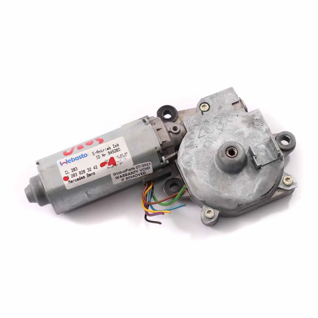 Mercedes-Benz C E Klasse CL203 W211 Schiebedachmotor für mit Teilenummer A2038203242 Mercedes-Benz C E Klasse CL203 W211 Schiebedachmotor - SKU A2038203242-1 - Teilenummer A2038203242