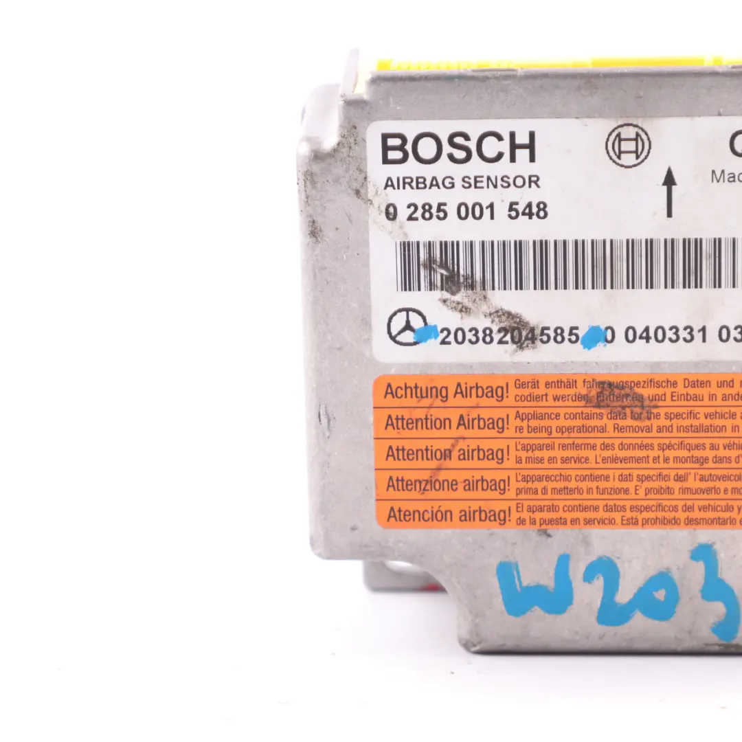 Airbag Module Mercedes W203 W209 SRS Control Unit Crash Sensor ECU to with Part number A2038204585 Airbag Module Mercedes W203 W209 SRS Control Unit Crash Sensor ECU - SKU A2038204585 - Part number A2038204585