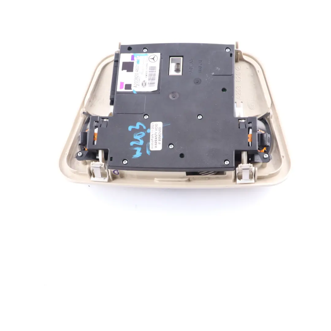 Interior Roof Light Front Reading Lamp Panel Beige to Mercedes W203 with Part number A2038204601 Mercedes W203 Interior Roof Light Front Reading Lamp Panel Beige - SKU A2038204601-1 - Part number A2038204601
