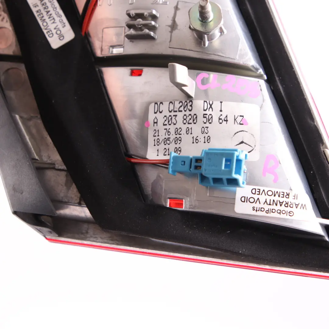 Lamp Mercedes CL203 Right Side O/S Inner Trunk Lid Light to Rear with Part number A2038205064 Rear Lamp Mercedes CL203 Right Side O/S Inner Trunk Lid Light - SKU A2038205064 - Part number A2038205064