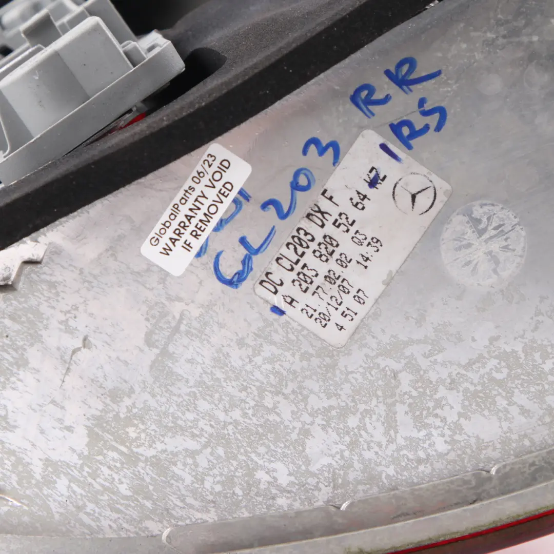 Mercedes CL203 Tail Light Rear Right O/S Lamp Iridium Silver - 775 - SKU A2038205264-IRS - Part number A2038205264