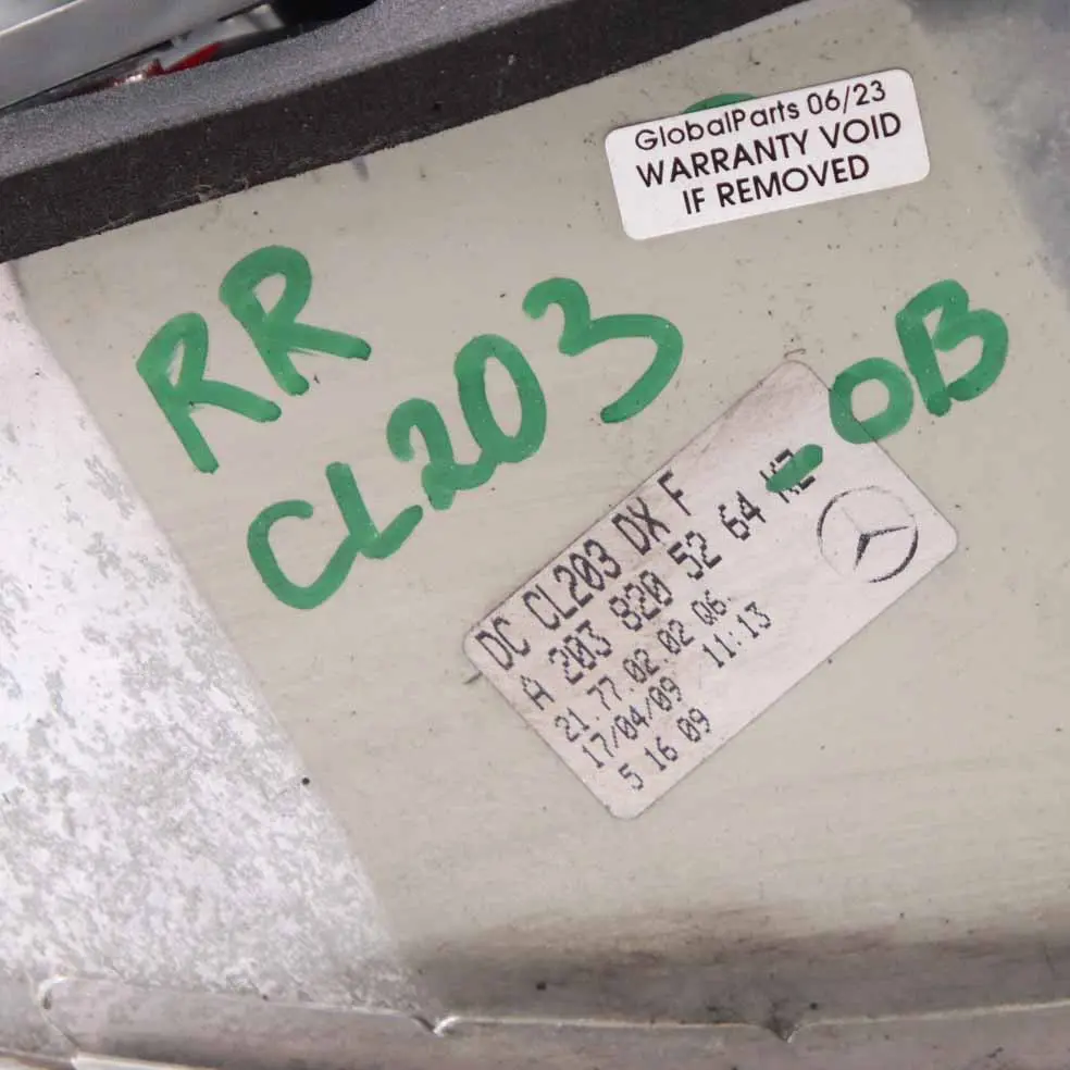 Tail Light Rear Right O/S Lamp Obsidian Black - 197 to Mercedes CL203 with Part number A2038205264 Mercedes CL203 Tail Light Rear Right O/S Lamp Obsidian Black - 197 - SKU A2038205264-OB - Part number A2038205264