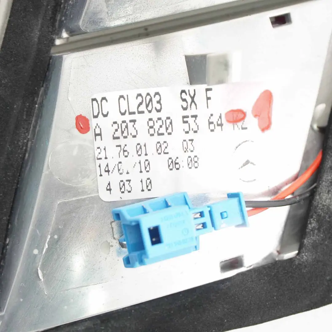 Fanale Posteriore Sinistro Interno Posteriore per Mercedes CLC CL203 con numero di parte A2038205364 Mercedes CLC CL203 Fanale Posteriore Sinistro Interno Posteriore - SKU A2038205364-1 - Numero di parte A2038205364