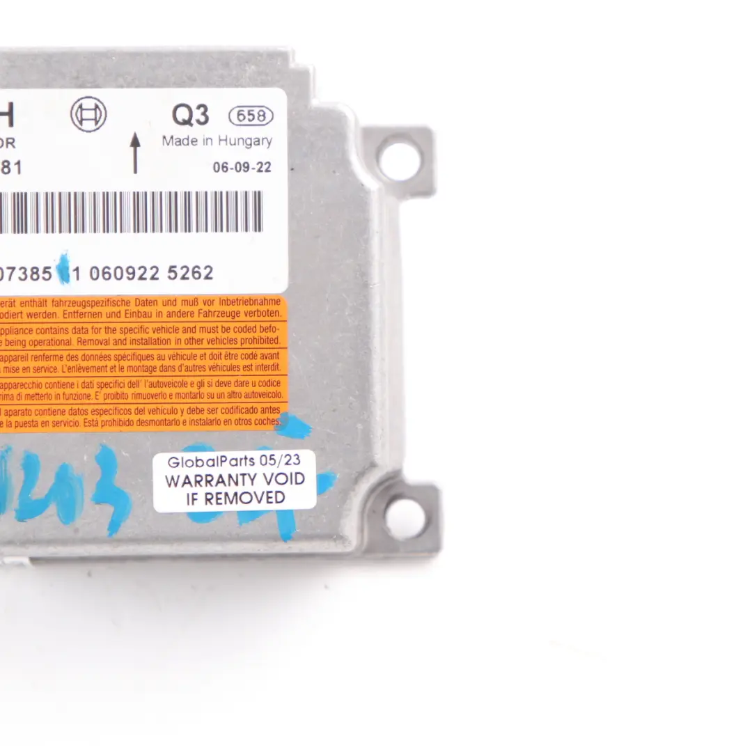 Mercedes W203 Modulo Sensore Impatto Modulo Aria Unità Controllo ECU - SKU A2038207385 - Numero di parte A2038207385