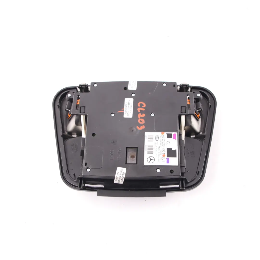 Mercedes CL203 Feu de toit intérieur Lampe de lecture avant Noir - SKU A2038207901 - Numéro de pièce A2038207901