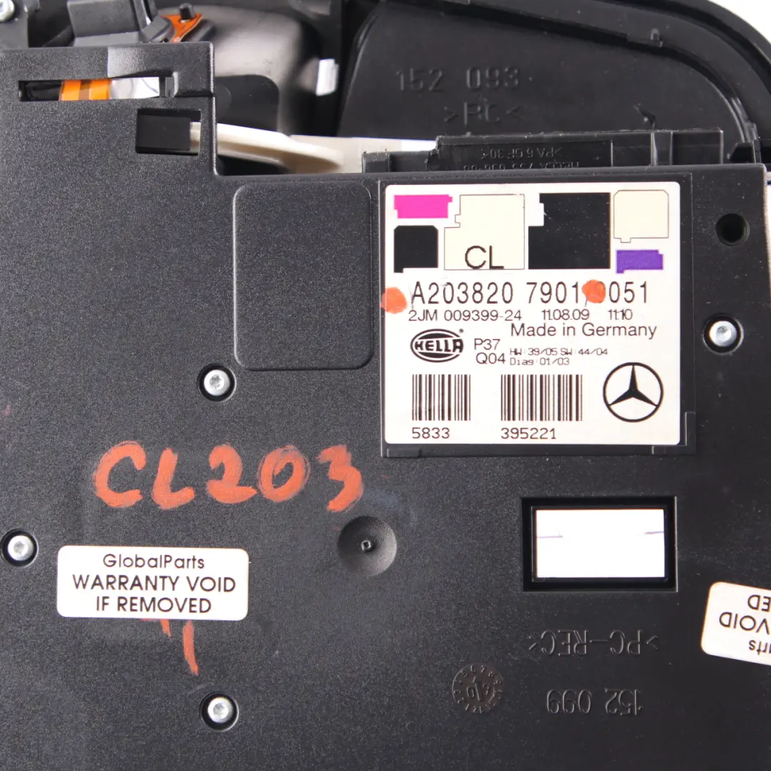 Mercedes CL203 Interior Roof Light Reading Lamp Front Black - SKU A2038207901 - Part number A2038207901