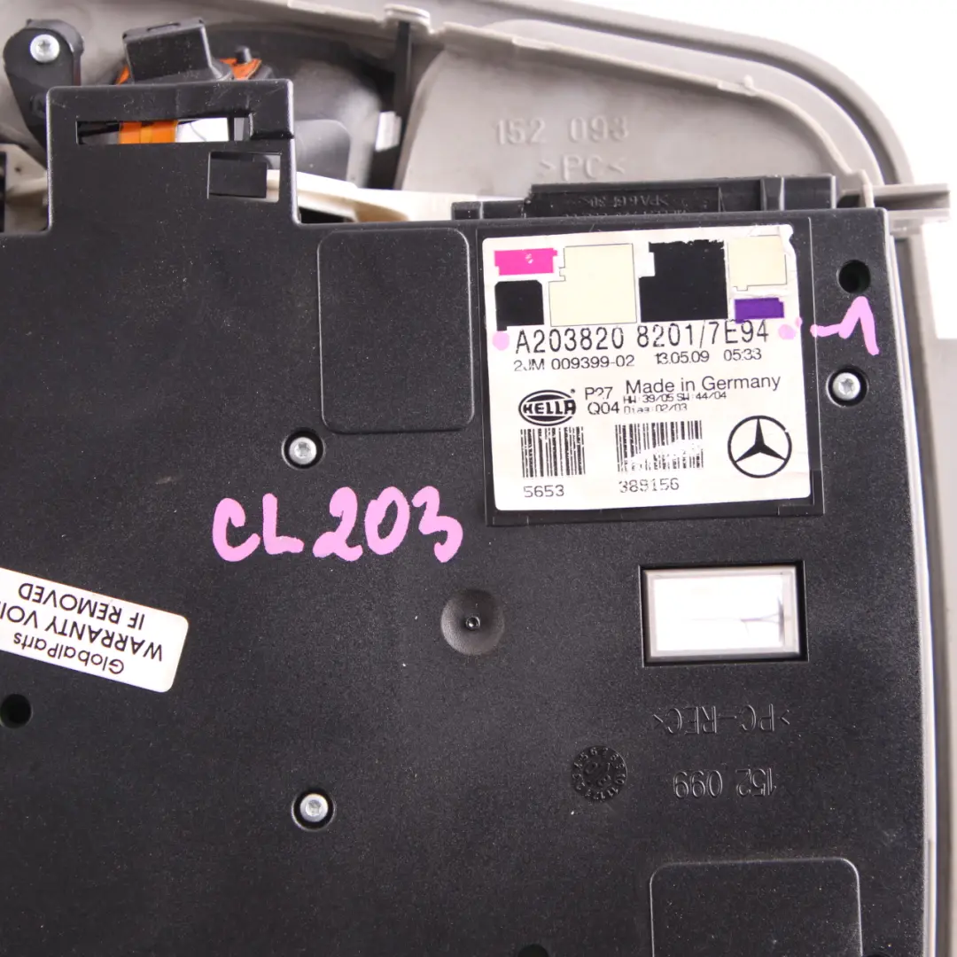  Dach leuchte Mercedes CL203 Innenraum Dachleuchte vorne grau CLC - SKU A2038208201-1 - Teilenummer A2038208201