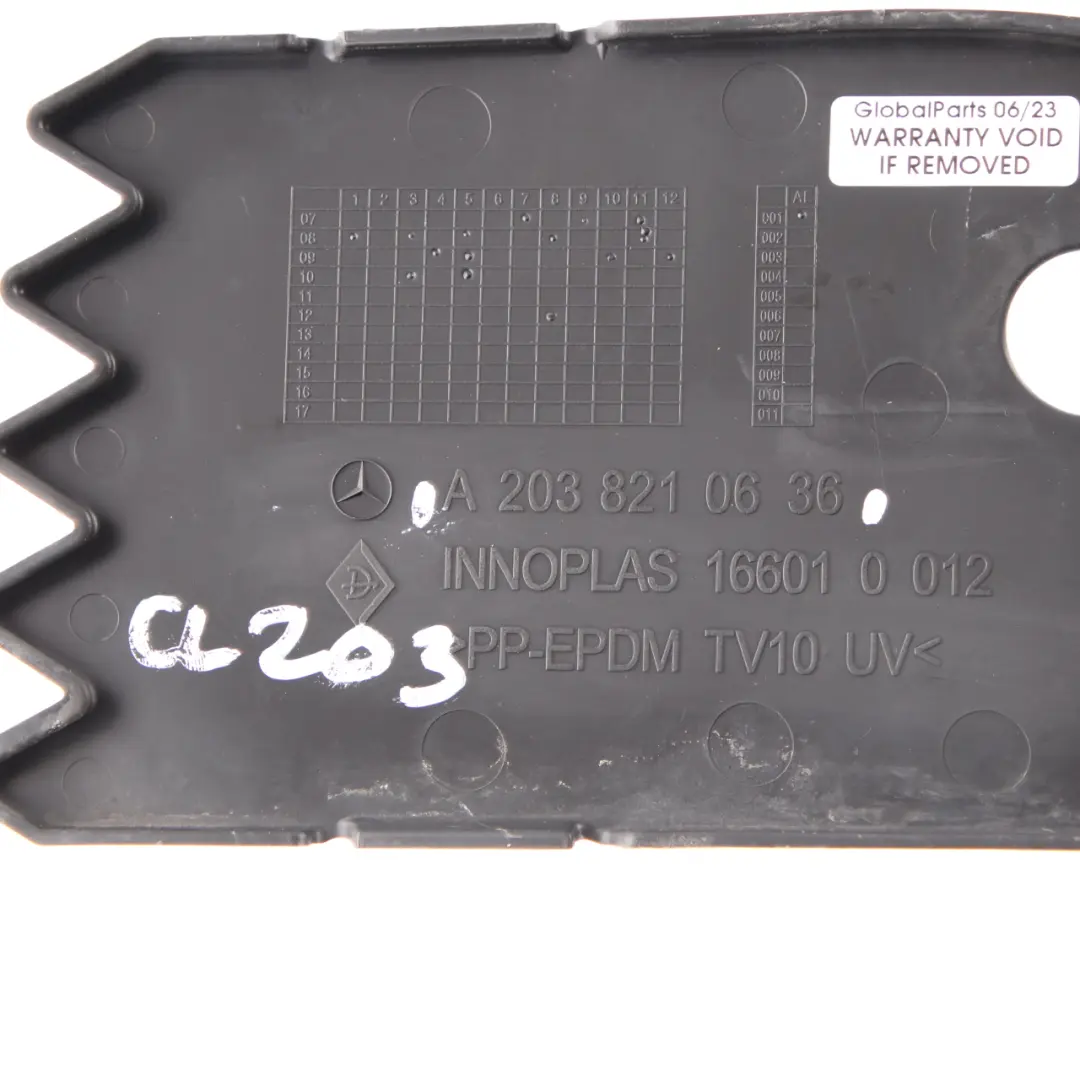 Front Bumper Fog Light Lamp Cover Trim Right O/S to Mercedes W203 with Part number A2038210636 Mercedes W203 Front Bumper Fog Light Lamp Cover Trim Right O/S - SKU A2038210636 - Part number A2038210636