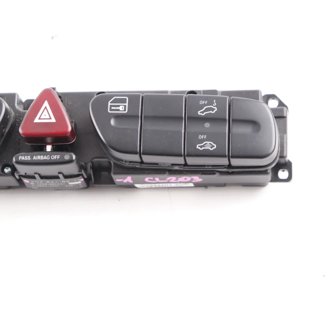 Center Hazard Warning Control Switch Panel ESP to Mercedes CL203 with Part number A2038218979 Mercedes CL203 Center Hazard Warning Control Switch Panel ESP - SKU A2038218979-1 - Part number A2038218979