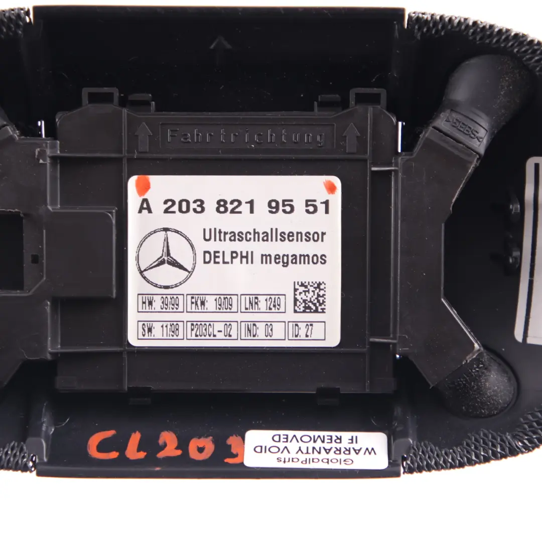 Roof Alarm Motion Sensor Cover Trim Black to Mercedes CL203 Rear with Part number A2038219551 Mercedes CL203 Rear Roof Alarm Motion Sensor Cover Trim Black - SKU A2038219551 - Part number A2038219551