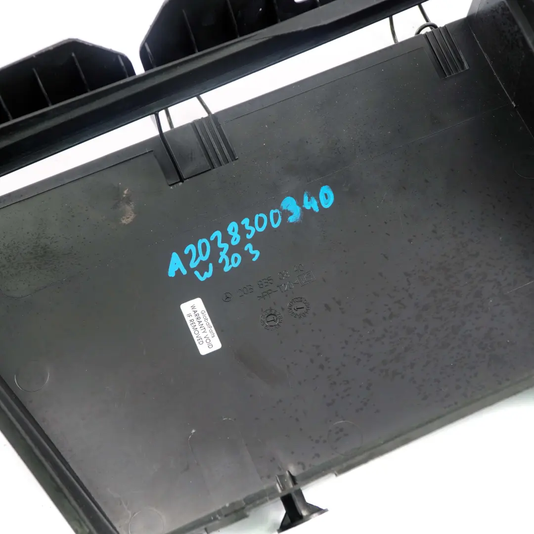Mercedes-Benz C CLK W203 C209 Cabin Pollen Air Filter Box Cover to with Part number A2038300340 Mercedes-Benz C CLK W203 C209 Cabin Pollen Air Filter Box Cover - SKU rhd-A2038300340 - Part number A2038300340