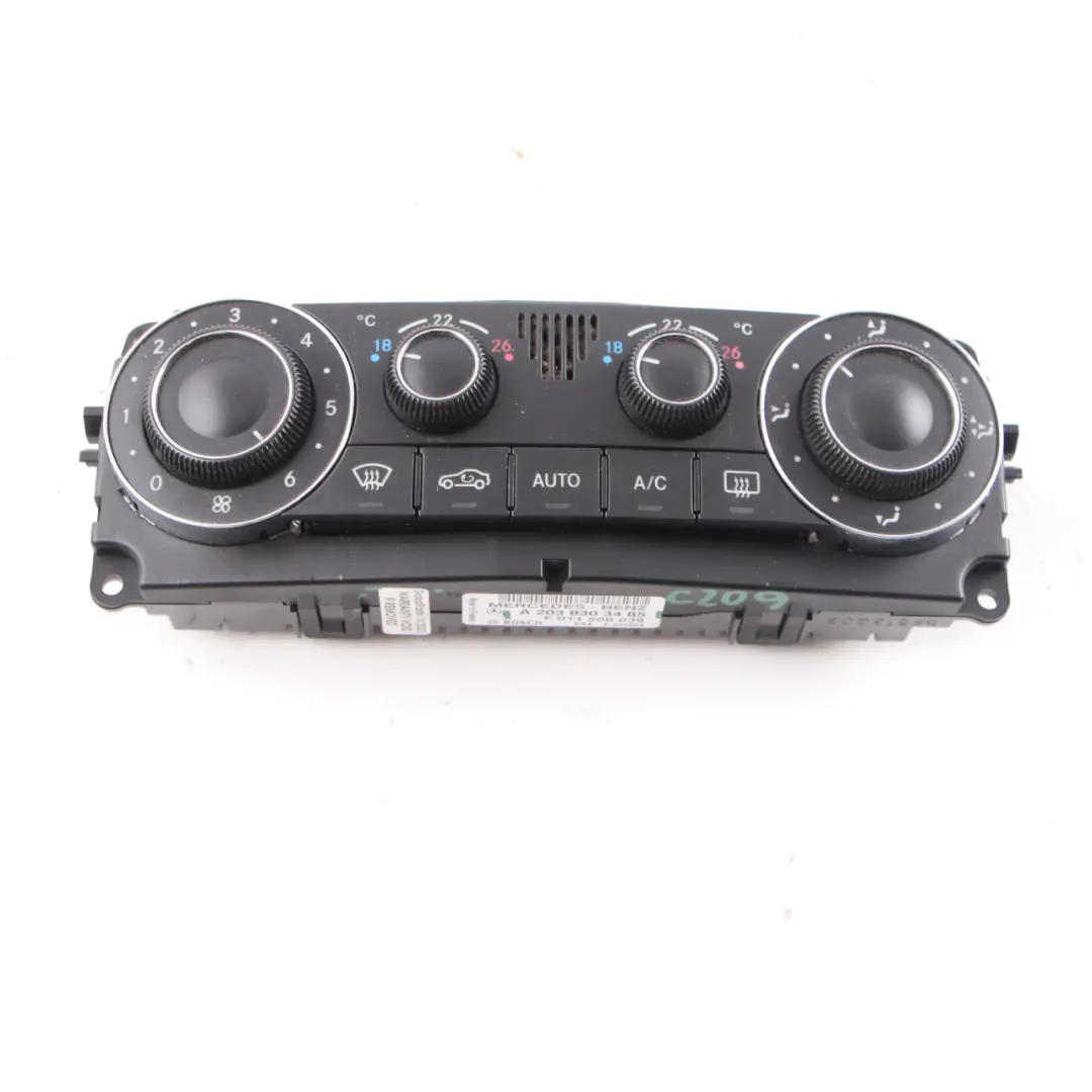 Klimabedienfeld Mercedes W203 W209 Heizungsschalter A/C Einheit für mit Teilenummer A2038303485 Klimabedienfeld Mercedes W203 W209 Heizungsschalter A/C Einheit - SKU A2038303485 - Teilenummer A2038303485