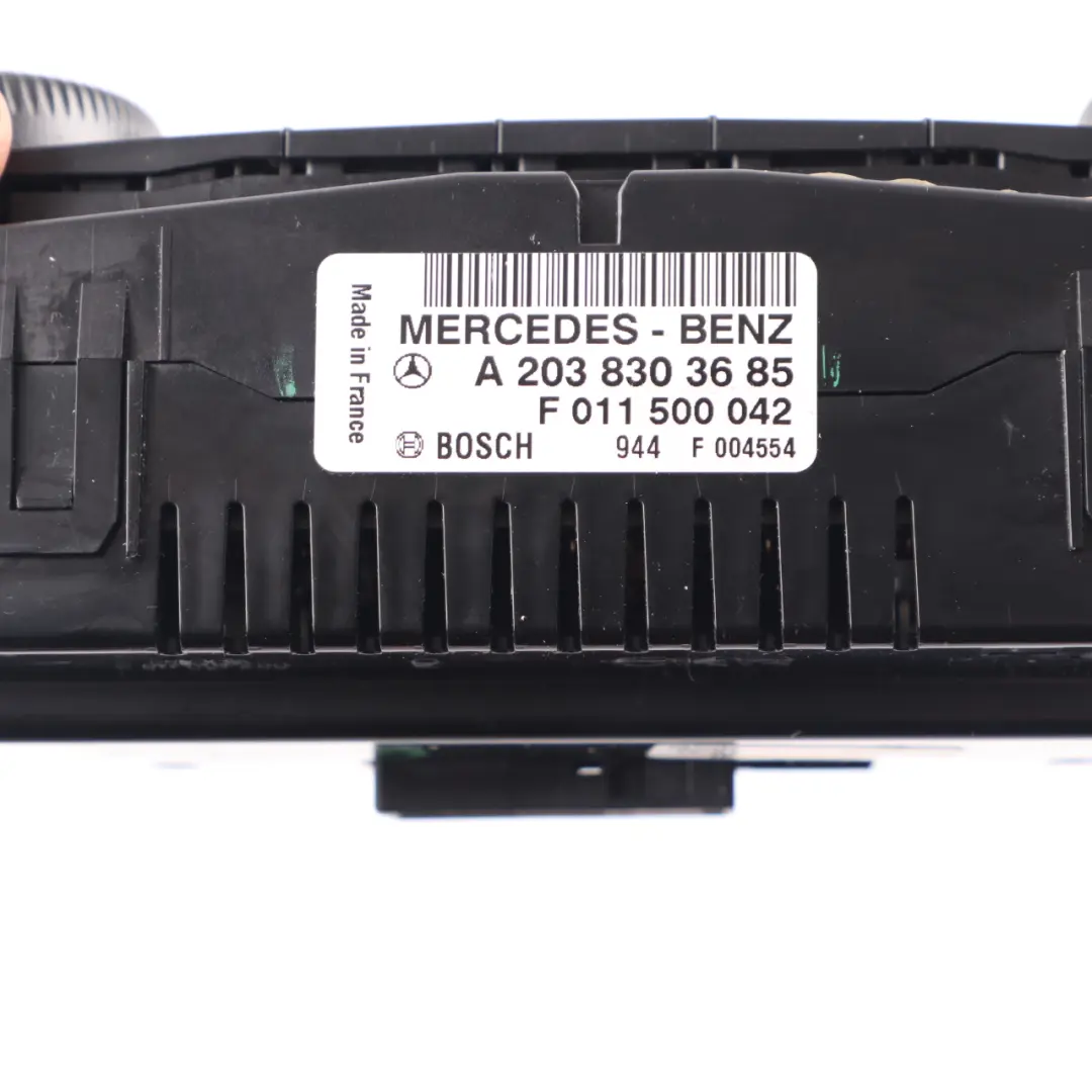 Climate Control Panel Mercedes W203 CLK C209 Heater Switch A/C Unit to with Part number A2038303685 Climate Control Panel Mercedes W203 CLK C209 Heater Switch A/C Unit - SKU A2038303685 - Part number A2038303685