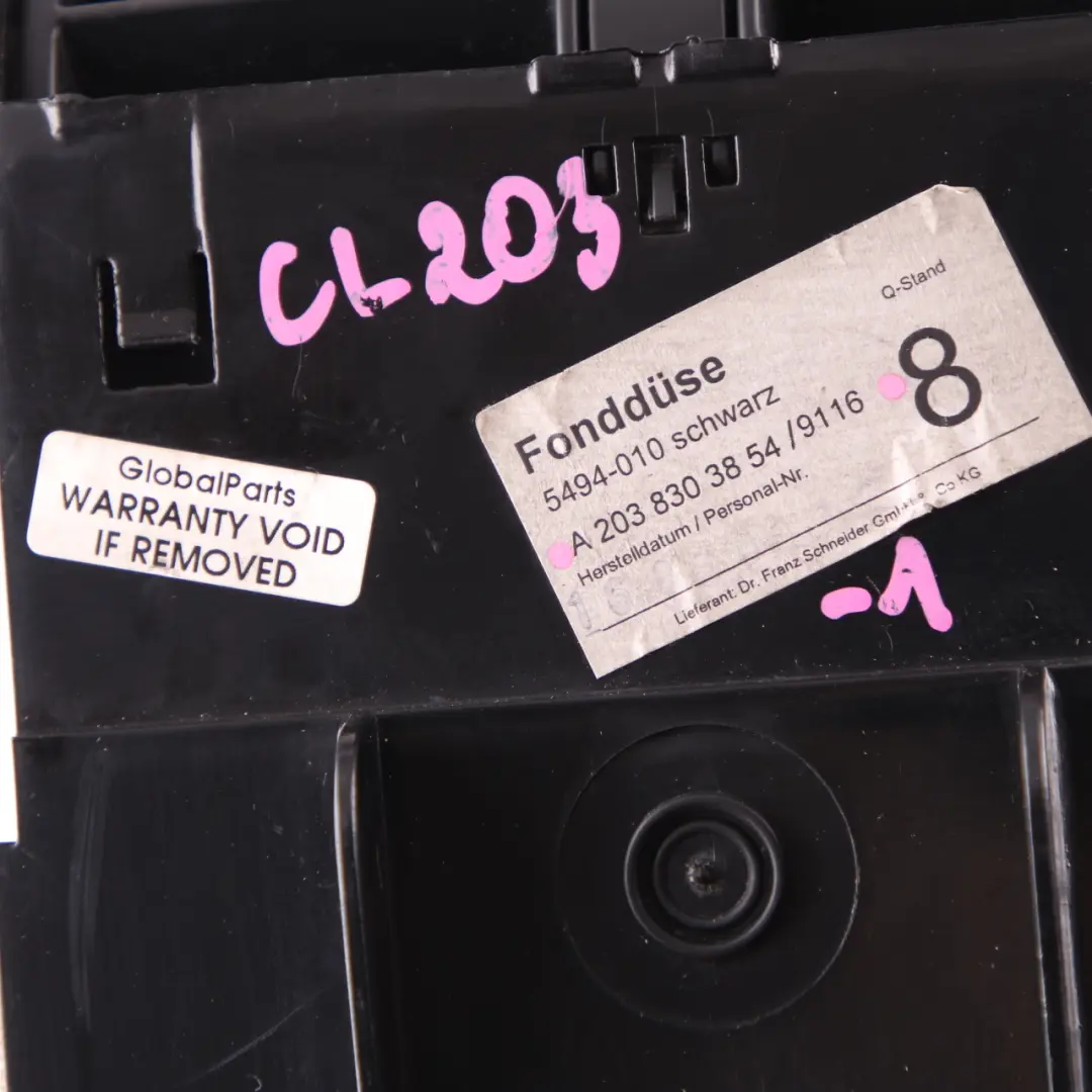 Mittelkonsole Heckentlüftungsdüsengitter Schwarz für Mercedes CL203 mit Teilenummer A2038303854 Mercedes CL203 Mittelkonsole Heckentlüftungsdüsengitter Schwarz - SKU A2038303854-1 - Teilenummer A2038303854