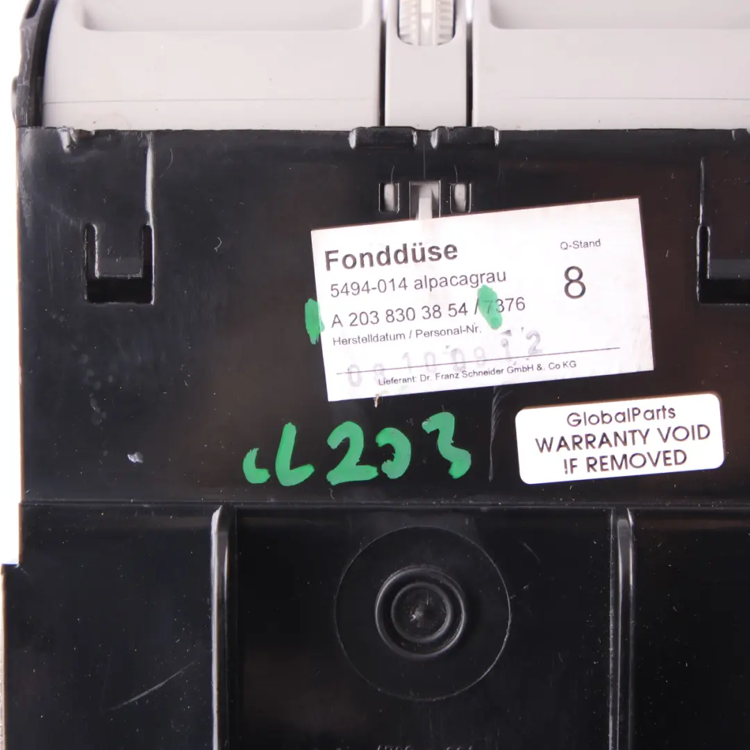 Console centrale bocchetta aria posteriore griglia per Mercedes CL203 con numero di parte A2038303854 Mercedes CL203 Console centrale bocchetta aria posteriore griglia - SKU A2038303854 - Numero di parte A2038303854