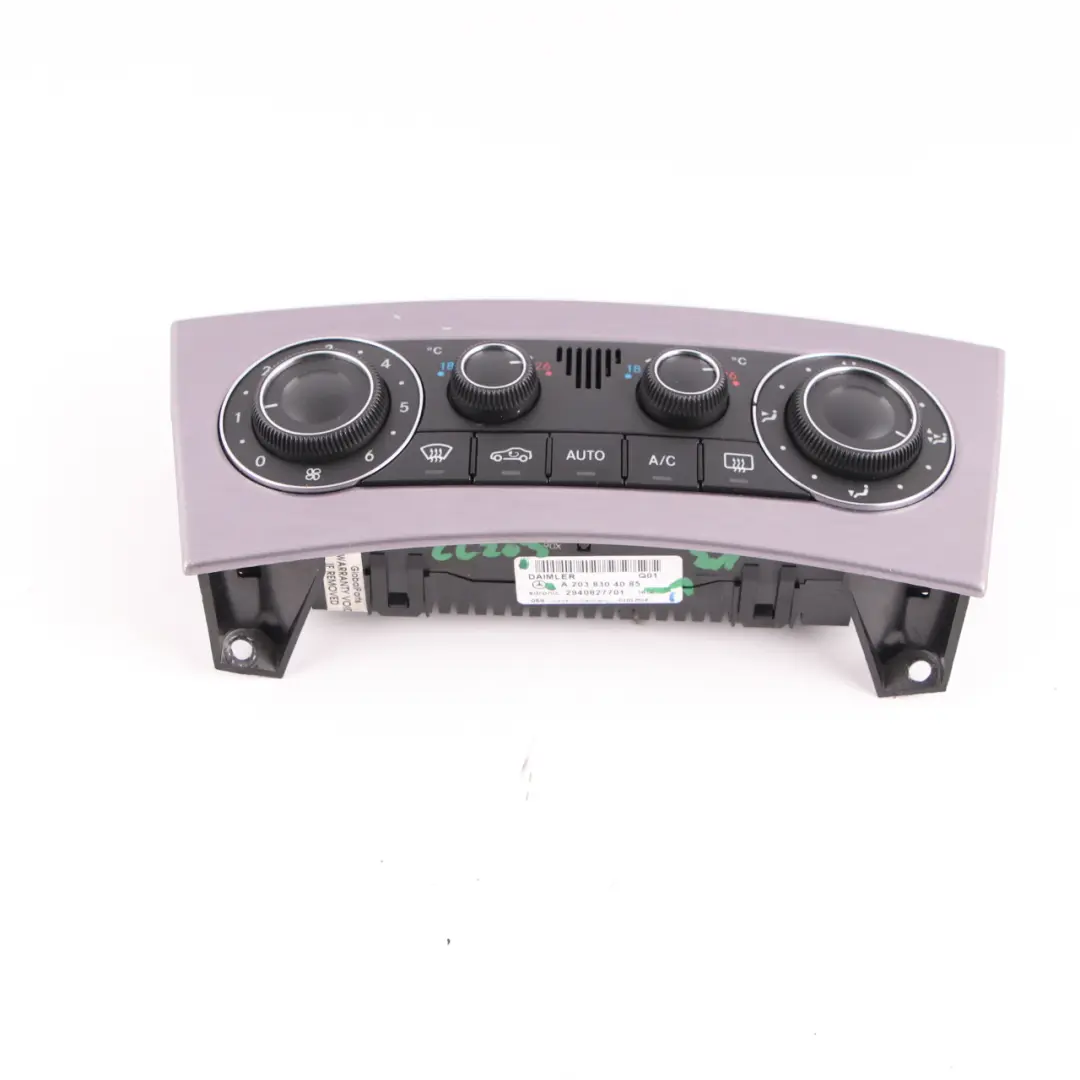Climate Heater Switch Mercedes CL203 C209 Control Unit Panel Button A2038304085 to with Part number A2038304185 Climate Heater Switch Mercedes CL203 C209 Control Unit Panel Button A2038304085 - SKU A2038304185-1 - Part number A2038304185