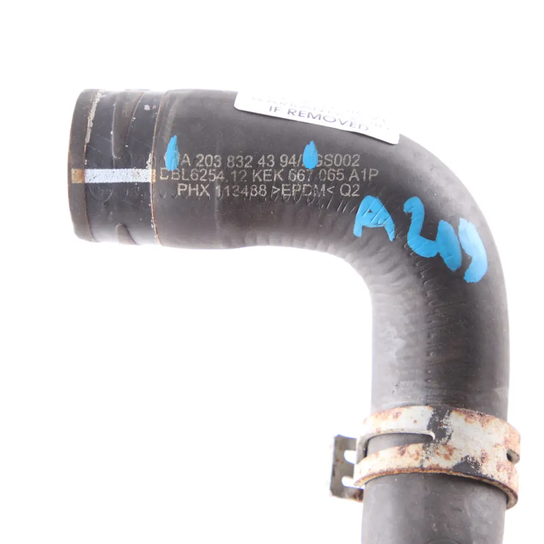 Water Hose Mercedes W203 W209 M272 Cooling Coolant Pipe Line to with Part number A2038324394 Water Hose Mercedes W203 W209 M272 Cooling Coolant Pipe Line - SKU A2038324394 - Part number A2038324394