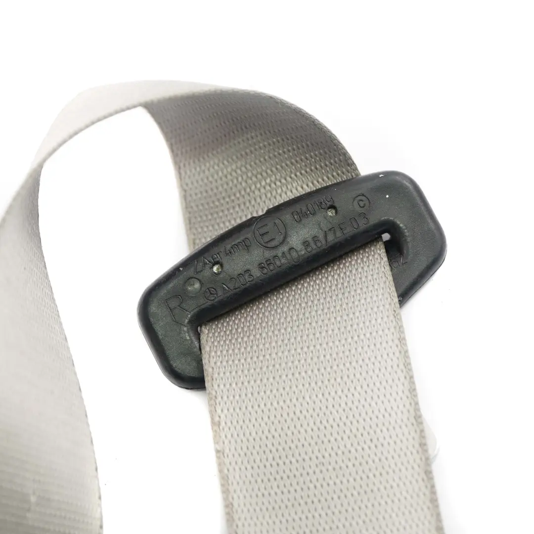 Mercedes-Benz C-Class W203 Front Right O/S Seat Belt Grey to with Part number A2038601086 Mercedes-Benz C-Class W203 Front Right O/S Seat Belt Grey - SKU A2038601086 - Part number A2038601086