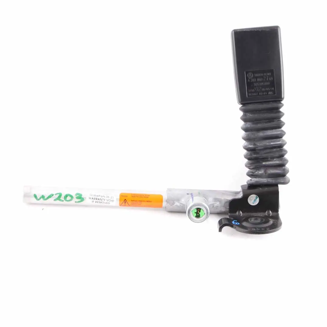 Tenditore cintura sicurezza sedile posteriore destro A2038602869 per Mercedes W203 con numero di parte A2038602769 Mercedes W203 Tenditore cintura sicurezza sedile posteriore destro A2038602869 - SKU A2038602769 - Numero di parte A2038602769