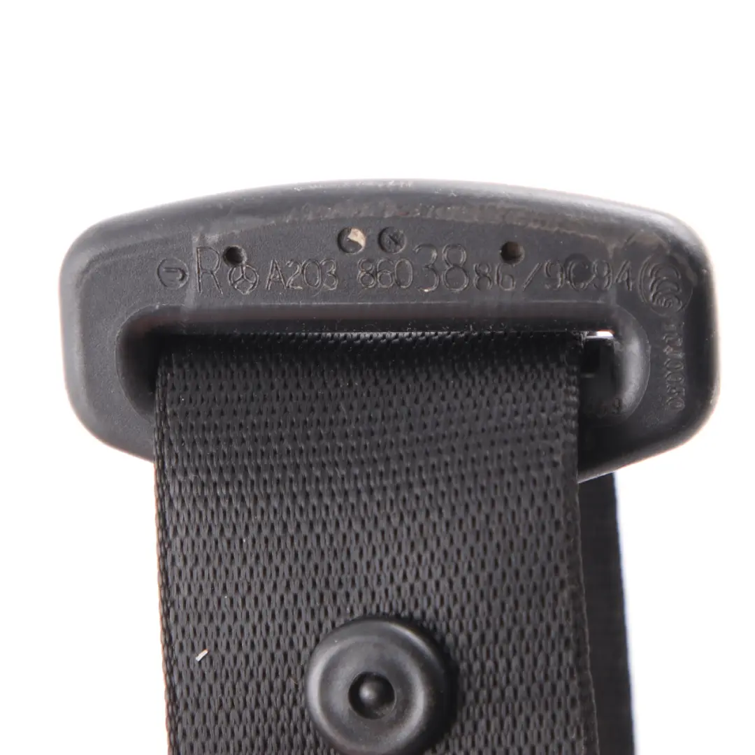 Seatbelt Front Right O/S Seat Safety Belt Black to Mercedes CLC CL203 with Part number A2038603886 Mercedes CLC CL203 Seatbelt Front Right O/S Seat Safety Belt Black - SKU A2038603886 - Part number A2038603886