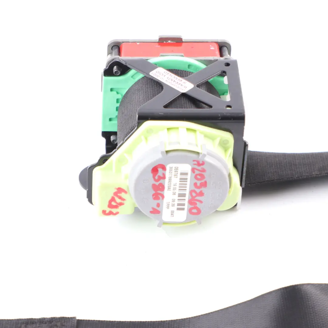 Mercedes W203 Sport Coupe CL203 Ceinture Avant Gauche Noire - SKU A2038603786 - Numéro de pièce A2038606386