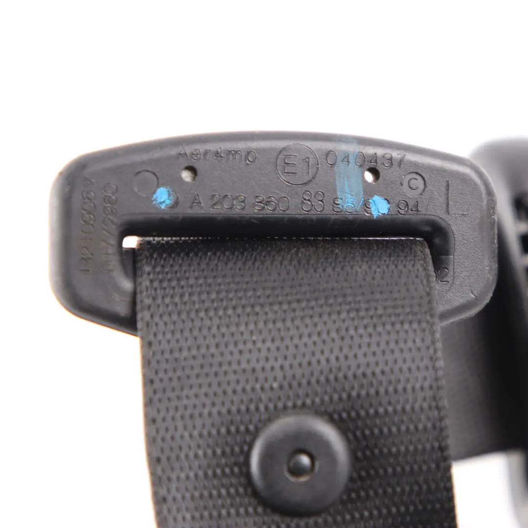  Cinturón de seguridad del asiento trasero izquierdo Mercedes W203 - SKU A2038608385 - Número de pieza A2038608385