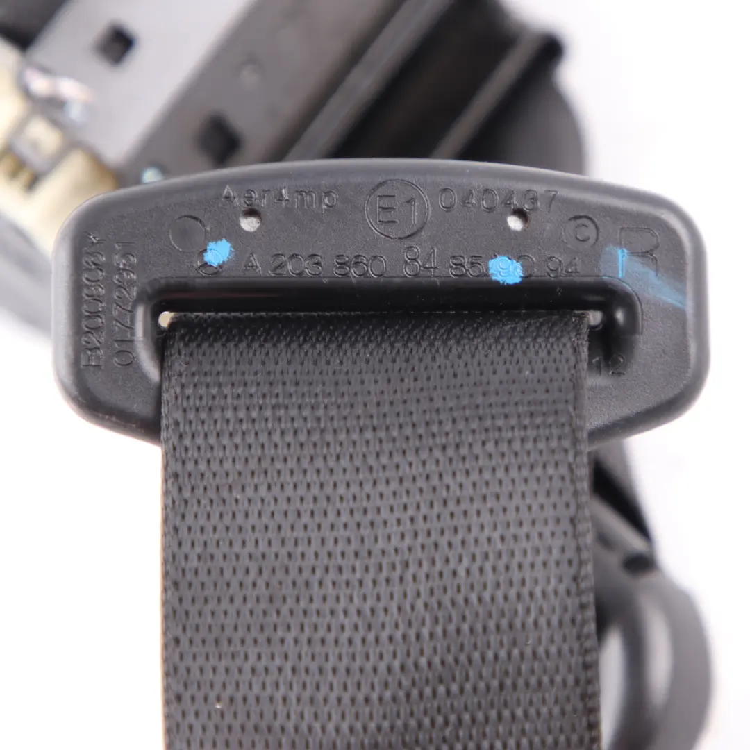 Mercedes W203 Seatbelt Rear Right O/S Seat Safety Belt - SKU A2038608485 - Part number A2038608485