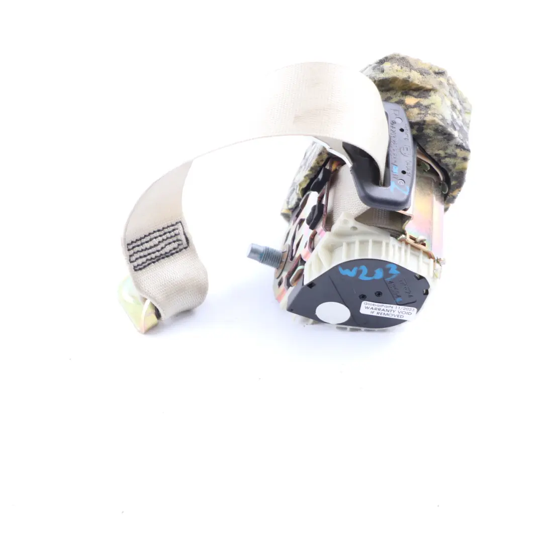 Belt Rear Right O/S Safety Upper Belt Beige to Mercedes W203 Seat with Part number A2038608885 Mercedes W203 Seat Belt Rear Right O/S Safety Upper Belt Beige - SKU A2038608885-2 - Part number A2038608885