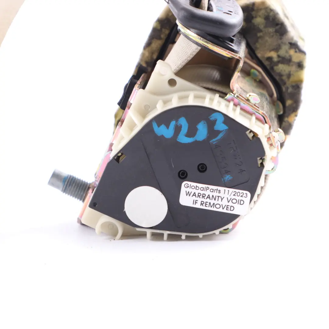 Belt Rear Right O/S Safety Upper Belt Beige to Mercedes W203 Seat with Part number A2038608885 Mercedes W203 Seat Belt Rear Right O/S Safety Upper Belt Beige - SKU A2038608885-2 - Part number A2038608885