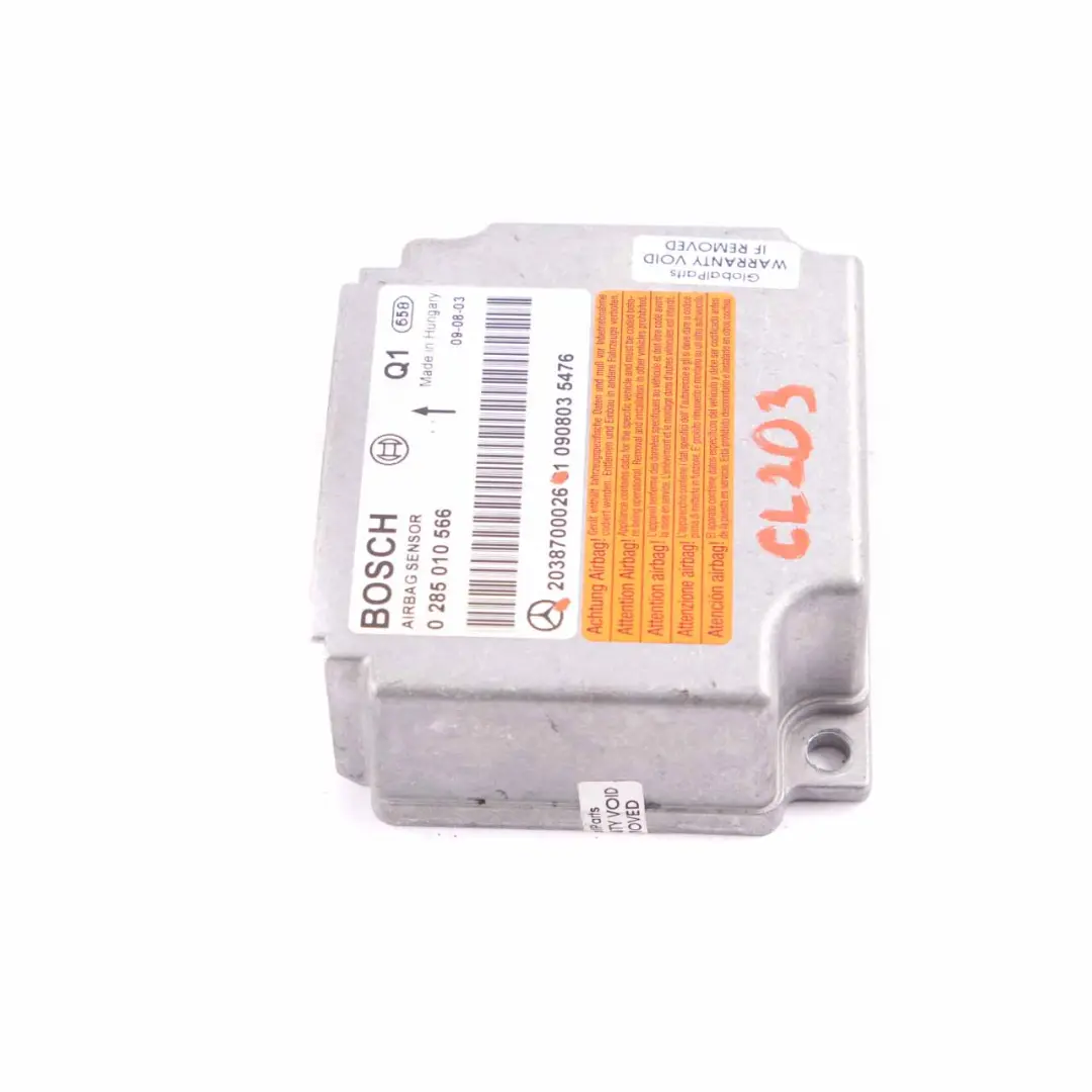 Mercedes W203 ECU Control Unit Crash Impact Sensor Module Airbag - SKU A2038700026 - Part number A2038700026