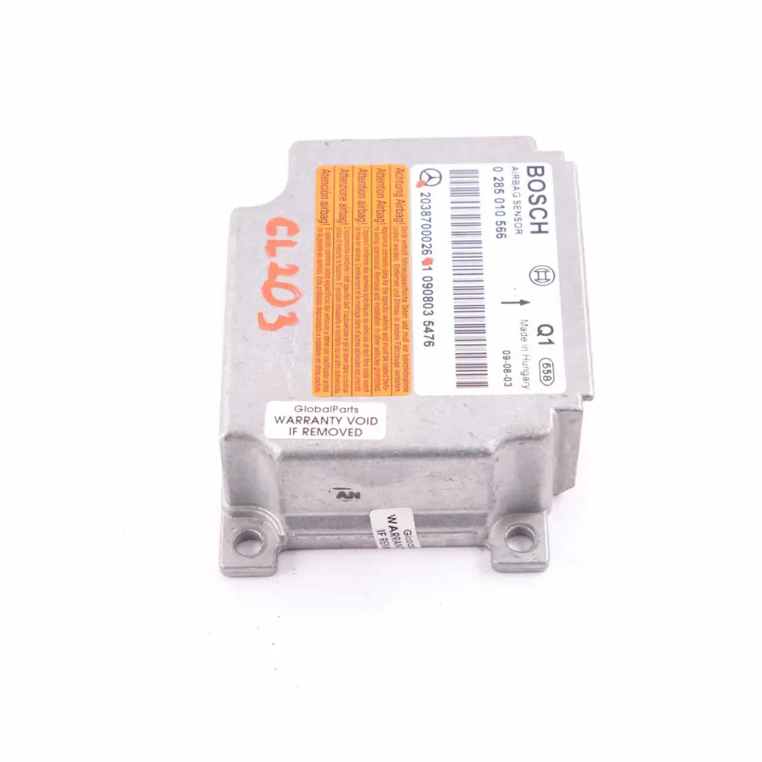 Mercedes W203 ECU Control Unit Crash Impact Sensor Module Airbag - SKU A2038700026 - Part number A2038700026
