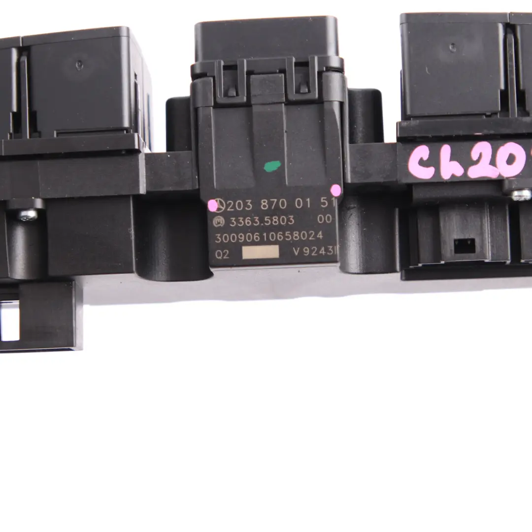 Switch Unit Control Panel Module Hazard Lock PDC ESP to Mercedes W203 with Part number A2038700151 Mercedes W203 Switch Unit Control Panel Module Hazard Lock PDC ESP - SKU A2038700151 - Part number A2038700151