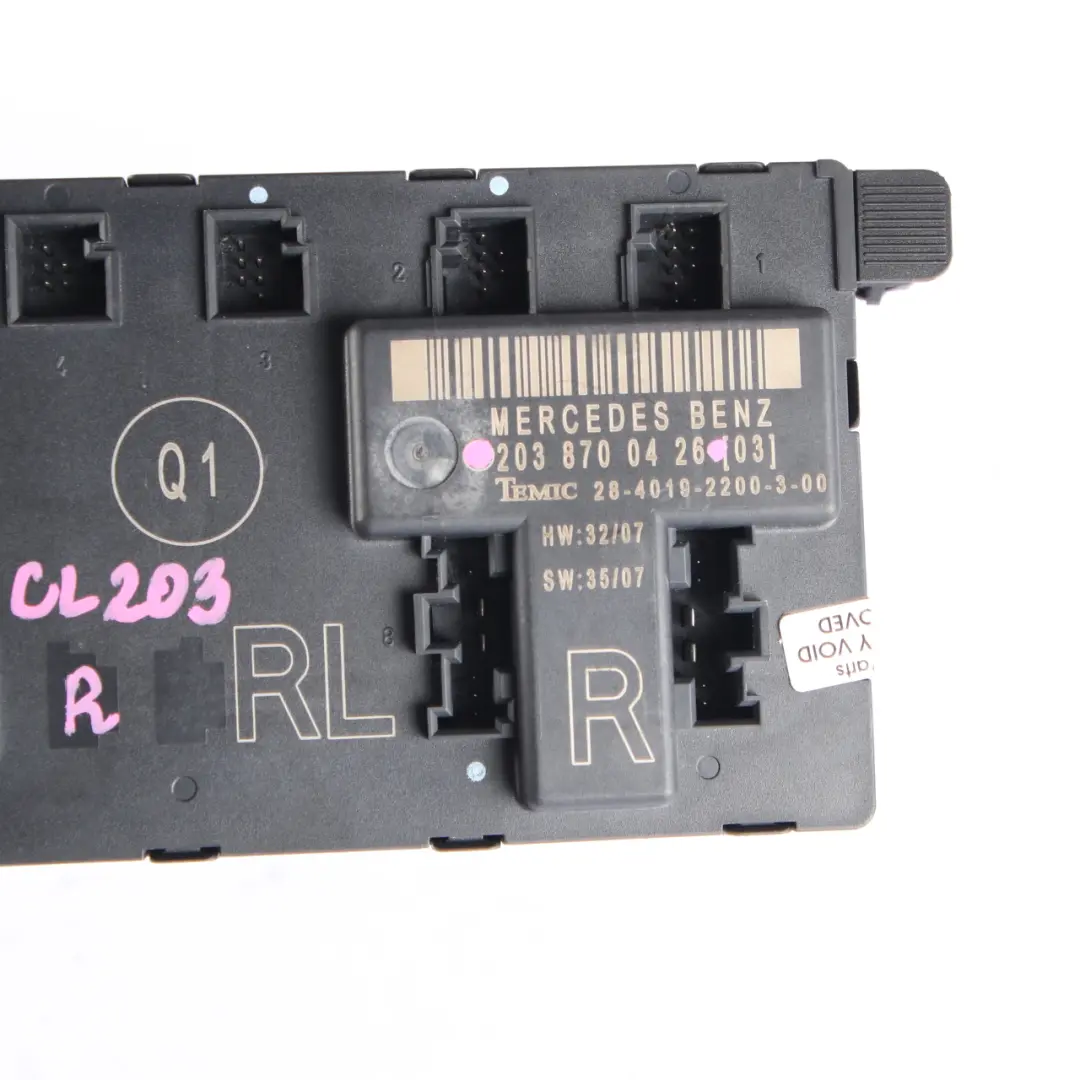  Door Module Mercedes CL203 Front Right O/S Control Unit - SKU A2038700426 - Part number A2038700426
