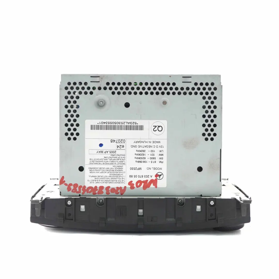 Media Player Radio Audio 20 Phone Head Unit A2038700589 Mercedes W203 CD - SKU A2038704589-1 - Part number A2038704589