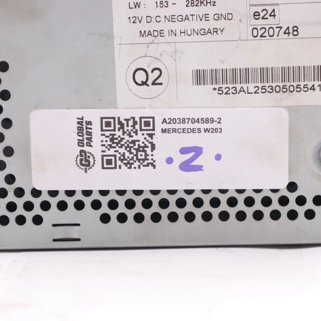 Media Player Radio Audio 20 Phone Head Unit to Mercedes W203 CD with Part number A2038704589 Mercedes W203 CD Media Player Radio Audio 20 Phone Head Unit - SKU A2038704589-2 - Part number A2038704589