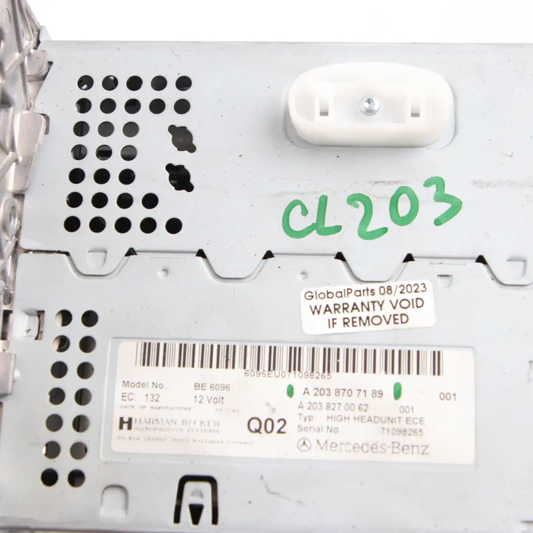 Media Player Radio COMAND Multimedia Head Unit to Mercedes W203 CD with Part number A2038707189 Mercedes W203 CD Media Player Radio COMAND Multimedia Head Unit - SKU A2038707189 - Part number A2038707189