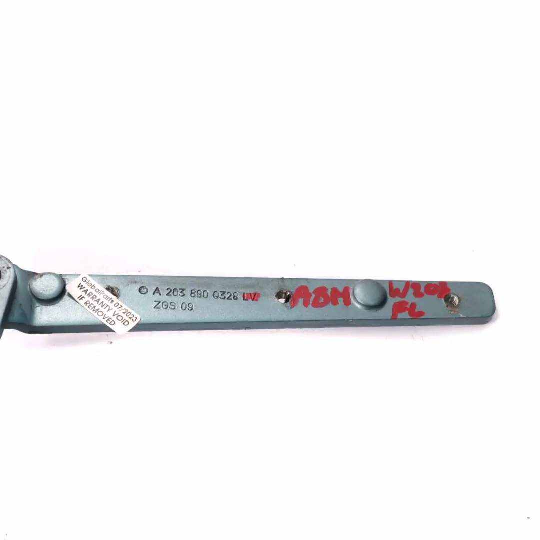 Motorhaubenscharnier vorne links Aragonitblau 941 für Mercedes W203 mit Teilenummer A2038800328 Mercedes W203 Motorhaubenscharnier vorne links Aragonitblau 941 - SKU A2038800328-ABM - Teilenummer A2038800328