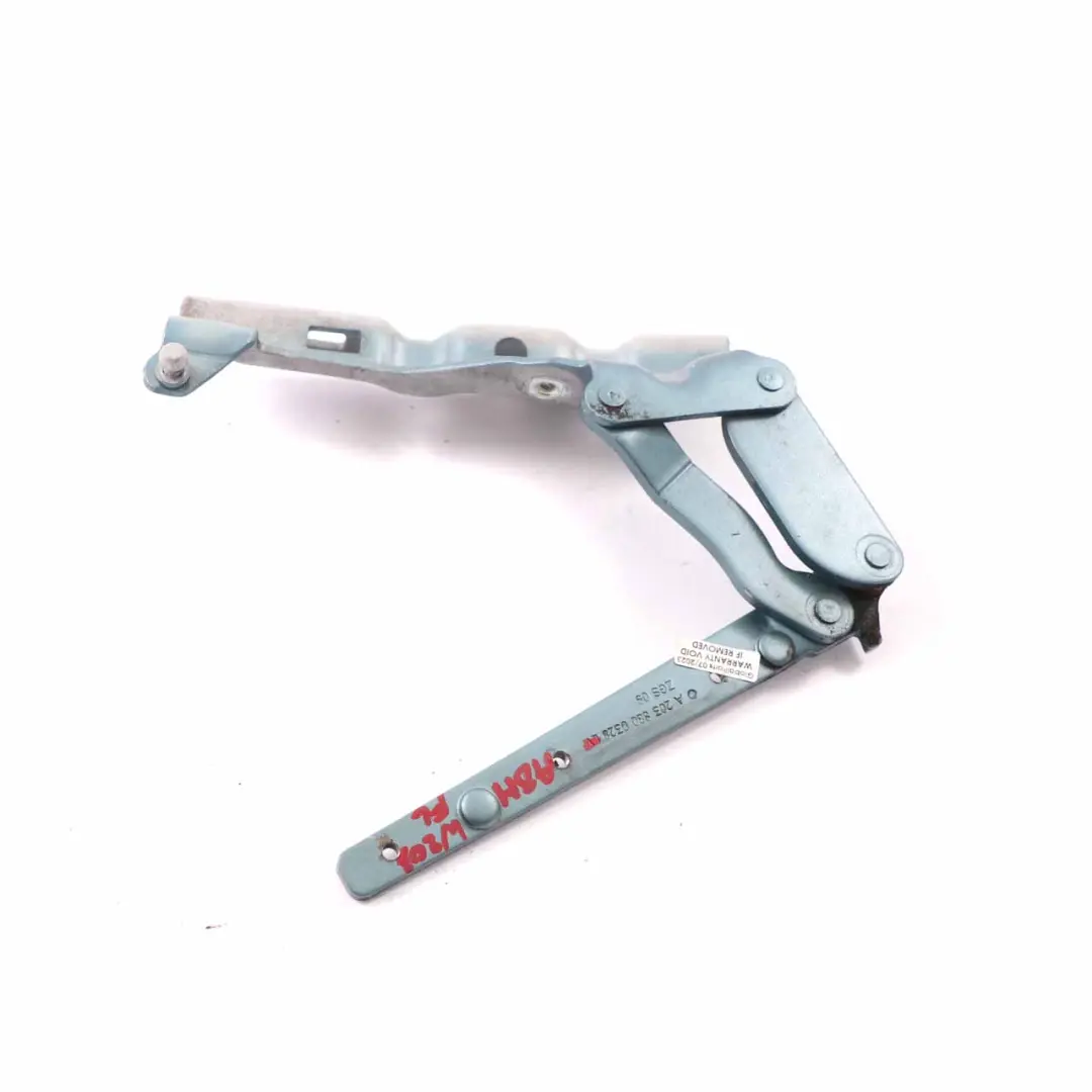 Hood Bonnet Hinge Front Left N/S Aragonite Blue 941 to Mercedes W203 with Part number A2038800328 Mercedes W203 Hood Bonnet Hinge Front Left N/S Aragonite Blue 941 - SKU A2038800328-ABM - Part number A2038800328