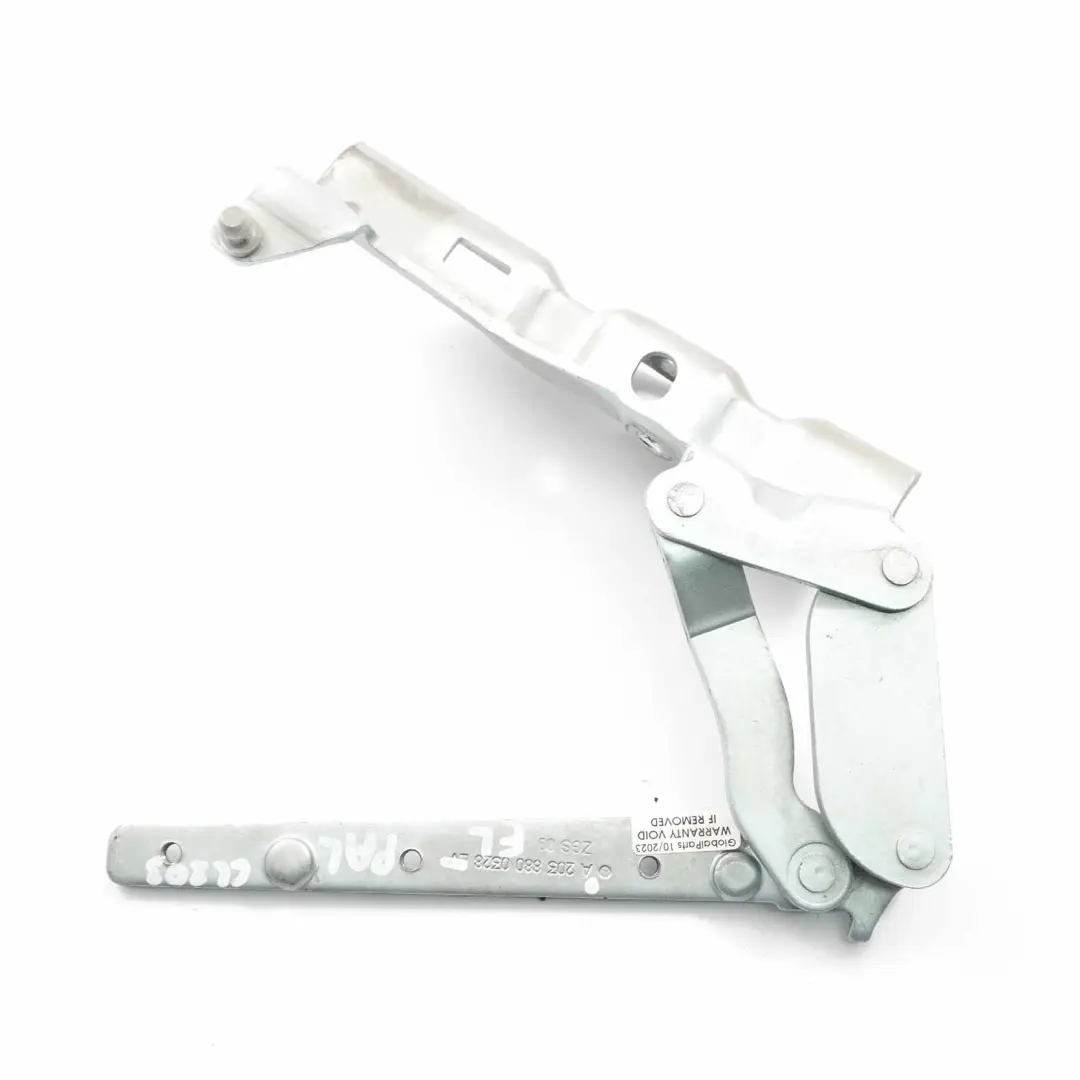 Mercedes W203 Charnière de capot avant gauche Palladium Silver 792 - SKU A2038800328-PAL - Numéro de pièce A2038800328