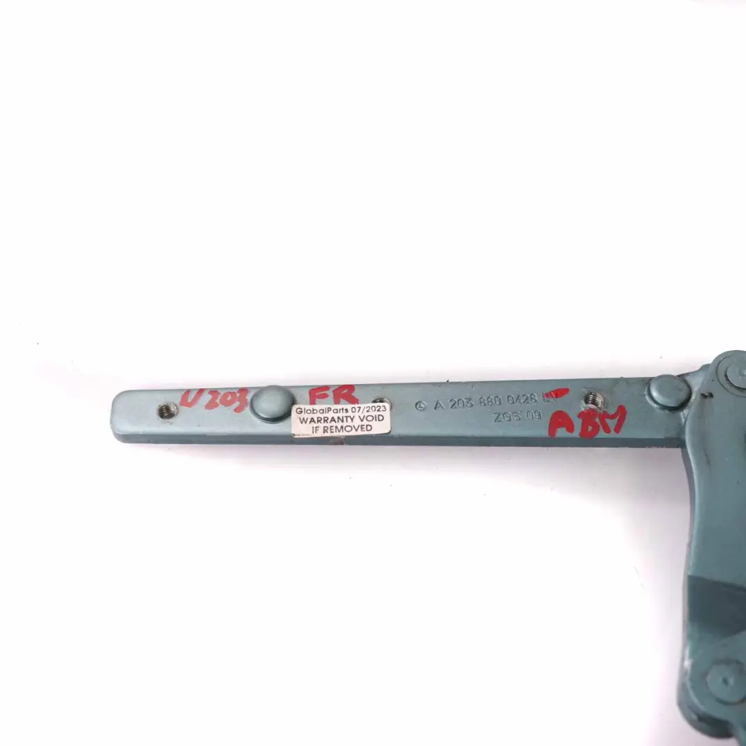 Capó Bisagra Delantera Derecha Aragonite Azul - 941 para Mercedes W203 con número de pieza A2038800428 Mercedes W203 Capó Bisagra Delantera Derecha Aragonite Azul - 941 - SKU A2038800428-ABM - Número de pieza A2038800428