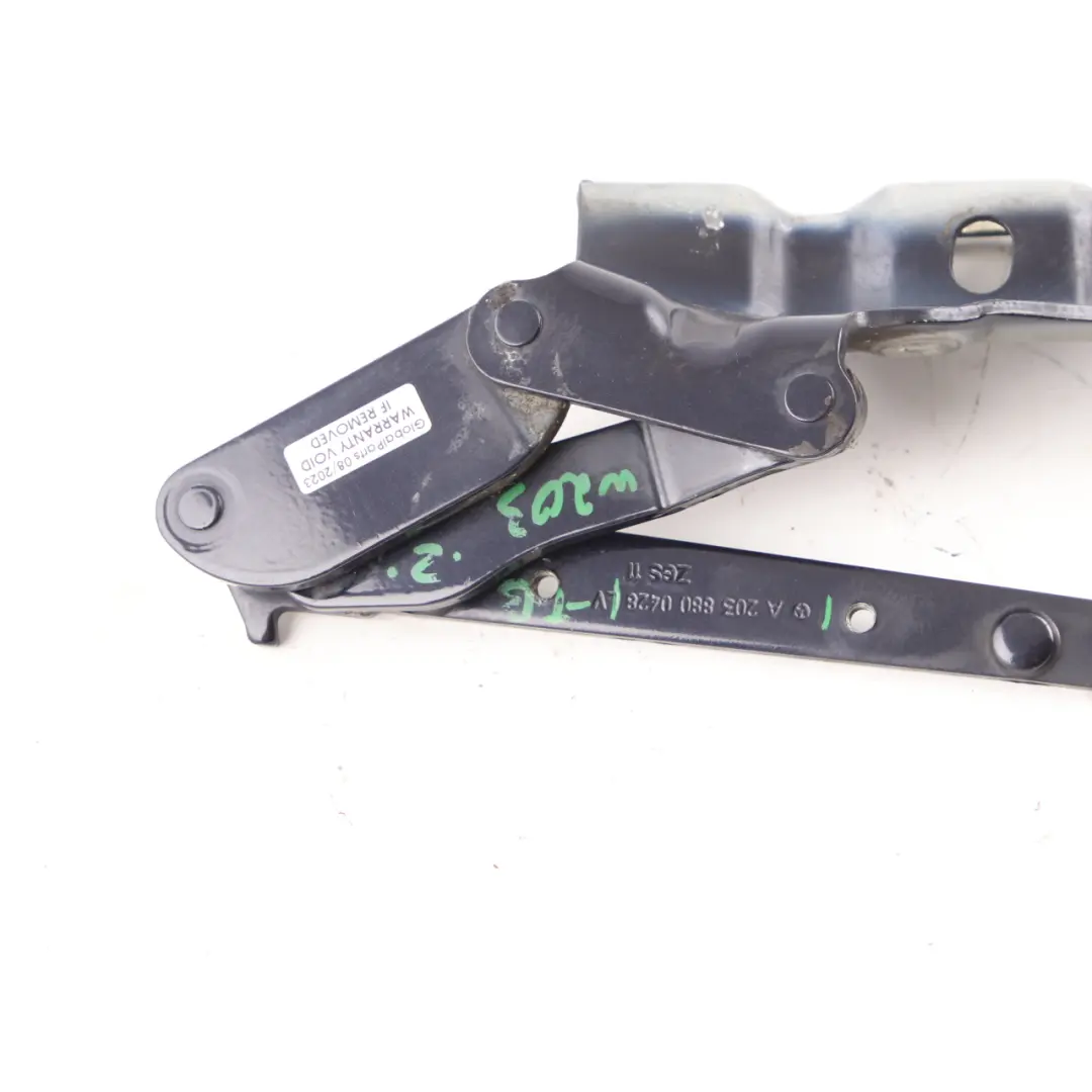 Mercedes-Benz Clase C W203 Bisagra Derecha Capo Delantero Tanzanite Azul - 359 para con número de pieza A2038800428 Mercedes-Benz Clase C W203 Bisagra Derecha Capo Delantero Tanzanite Azul - 359 - SKU A2038800428-TB - Número de pieza A2038800428