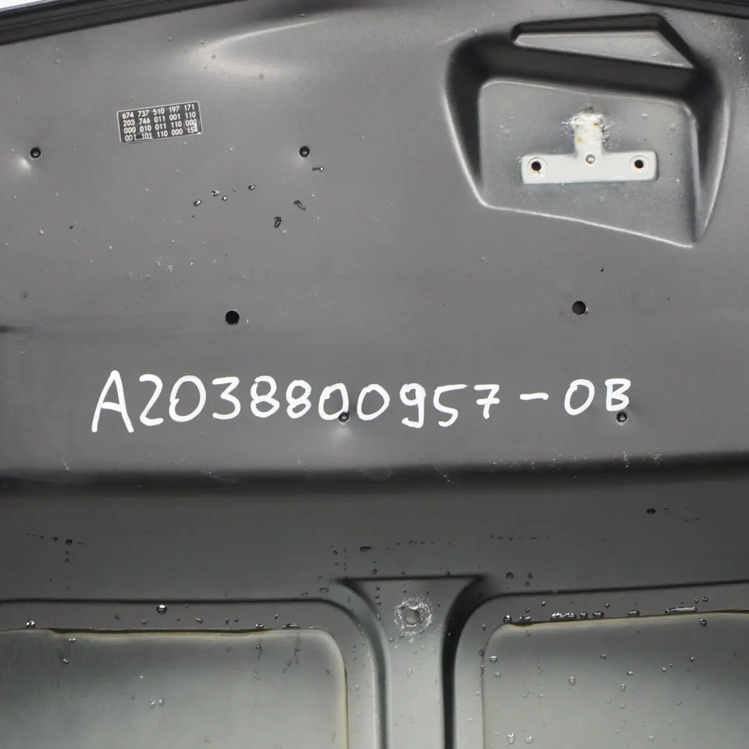 Hood Bonnet Trim Panel Palladium Silver Metallic - 792 to Mercedes W203 CL203 with Part number A2038800957 Mercedes W203 CL203 Hood Bonnet Trim Panel Palladium Silver Metallic - 792 - SKU A2038800957-OB - Part number A2038800957